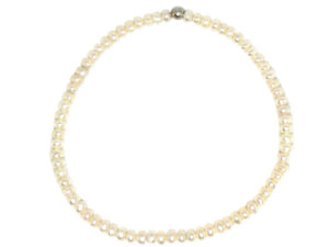 Naturperlenarmband mit Silberkugel