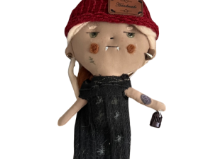 Cartasigno Handgefertigte Stoff-Elementar Hexe Puppe, 25 cm, mit Gestrickter Mütze und Accessoires, Unisex.